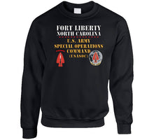 Load image into Gallery viewer, Army - Fort Liberty North Carolina - Us Army Special Operations Command (usasoc) - Ssi - Dui X 300 T Shirt
