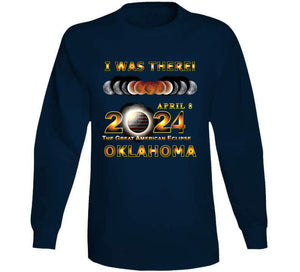 Total Eclipse - 2024 - I Was There W Yellow Outline - Oklahoma T Shirt