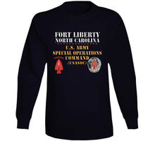 Load image into Gallery viewer, Army - Fort Liberty North Carolina - Us Army Special Operations Command (usasoc) - Ssi - Dui X 300 T Shirt
