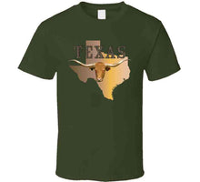 Load image into Gallery viewer, Texas - Rattler Skin -texas State Map W Longhorn  - Classic T Shirt, Crewneck Sweatshirt, Hoodie, Long Sleeve
