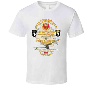 Army - 1st Bn, 320th Fa, 101st Airborne Div - Invasion - 2003 W Aa Badge - W 105mm  Map Classic T Shirt, Crewneck Sweatshirt, Hoodie, Long Sleeve