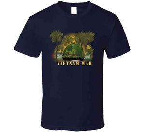 Vietnam Era Helmet Cover - Band - Front - War Is Hell W Jungle - Fire W Txt X 300  Classic T Shirt, Crewneck Sweatshirt, Hoodie, Long Sleeve