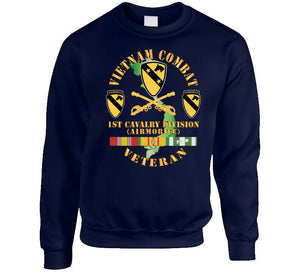 Vietnam Combat Veteran W 1st Cav Dui X 300  Classic T Shirt, Crewneck Sweatshirt, Hoodie, Long Sleeve