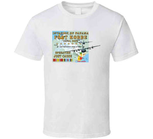 Invasion Of Panama - Just Cause - Fort Kobbe - Cz W Svc Ribbons W Map W C-130s X 300 T Shirt