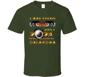 Total Eclipse - 2024 - I Was There W Yellow Outline - Oklahoma T Shirt