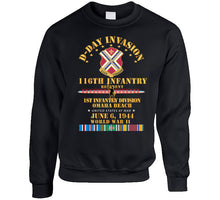 Load image into Gallery viewer, Army - 116th Infantry Regt - 1st Id - D Day W Follow Me W Svc Classic T Shirt, Crewneck Sweatshirt, Hoodie, Long Sleeve
