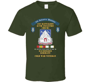 8th Infantry Division Scroll - 1st Bn 87th Infantry (mech) - Baumholder Germany - Cold War Vet W Cold Svc X 300 T Shirt