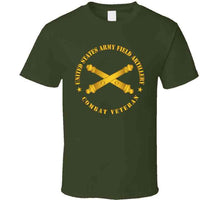Load image into Gallery viewer, Army - Us Army Field Artillery Combat Veteran W Branch Wo Txt T Shirt
