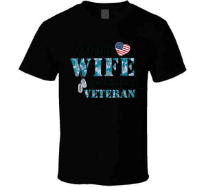 Proud Wife Of A Us Army Veteran Navy Camo W Black Txt X 300 T Shirt