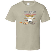 Load image into Gallery viewer, Army - Fort Cavazos Texas With White Star 1st Cav W M1abrams, Bradley, M109 Firing X 300 T Shirt
