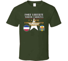 Load image into Gallery viewer, Army - Fort Liberty North Carolina - Us Army Forces Command (forscom) Ssi - Dui X 300 T Shirt
