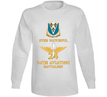 Load image into Gallery viewer, Army - 24th Aviation Battalion - Dui - Ever Watchful W Br - 24 Bn Number X 300 T Shirt
