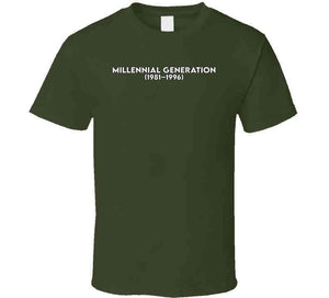 Millennial Generation Or Generation Y - Born 1981 - 1996 - White Txt X 300 T Shirt