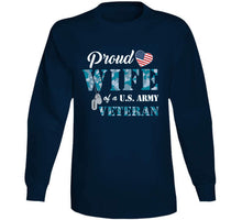 Load image into Gallery viewer, Proud Wife Of A Us Army Veteran Navy Camo W White Txt X 300 T Shirt
