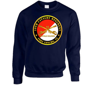 Army - 10th Cavalry Regiment - Fort Concho, Tx - Buffalo Soldiers W Cav Branch Classic T Shirt, Crewneck Sweatshirt, Hoodie, Long Sleeve