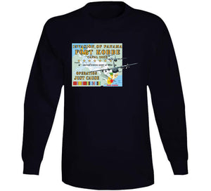 Invasion Of Panama - Just Cause - Fort Kobbe - Cz W Svc Ribbons W Map W C-130s X 300 Classic T Shirt, Crewneck Sweatshirt, Hoodie, Long Sleeve