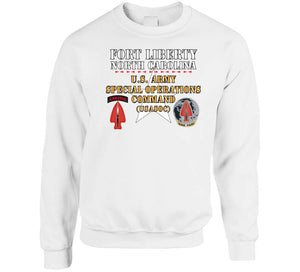 Army - Fort Liberty North Carolina - Us Army Special Operations Command (usasoc) - Ssi - Dui W Star X 300 T Shirt