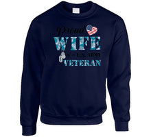 Load image into Gallery viewer, Proud Wife Of A Us Army Veteran Navy Camo W Black Txt X 300 T Shirt
