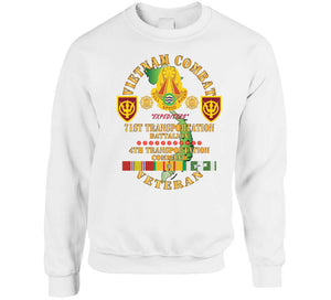 Army - Vietnam Combat Veteran W 71st Transportation Bn, 4th Trans Command W Vn Svc X 300 Classic T Shirt, Crewneck Sweatshirt, Hoodie, Long Sleeve