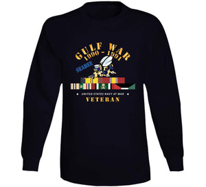 Gulf War 1990 - 1991 W Svc Ribbons - Car - Seabee X 300 Classic T Shirt, Crewneck Sweatshirt, Hoodie, Long Sleeve