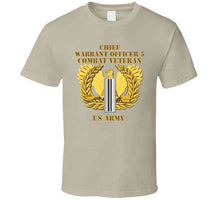 Load image into Gallery viewer, Army - Emblem - Warrant Officer 5 - Cw5 W Eagle - Combat Veteran T Shirt

