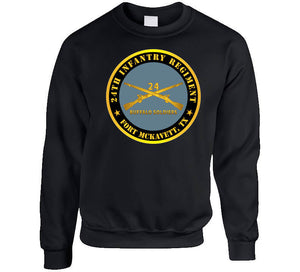 Army - 24th Infantry Regiment - Fort Mckavett, Tx - Buffalo Soldiers W Inf Branch Classic T Shirt, Crewneck Sweatshirt, Hoodie, Long Sleeve