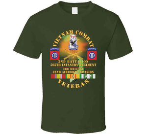 Army - Vietnam Combat Vet - 2nd Bn, 505th Infantry Regiment, 3rd Bde 82nd Airborne Div W  Dui - Br  W  Vn Svc X 300 T Shirt