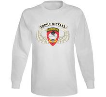 Load image into Gallery viewer, Army - Airborne Badge - 555th Parachute Infantry Bn - Ssi W Triple Nickles Tab X 300 Classic T Shirt, Crewneck Sweatshirt, Hoodie, Long Sleeve
