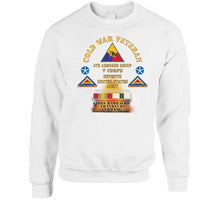 Load image into Gallery viewer, Cold War Vet -  4th Armored Group - Frankfurt Germany W Fire - V Corps, 7th Us Army Ssi W Dui - Cold X 300 Classic T Shirt, Crewneck Sweatshirt, Hoodie, Long Sleeve
