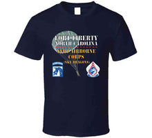 Load image into Gallery viewer, Army - Fort Liberty North Carolina - Xviii Airborne Corps (sky Dragons) - Ssi - Dui Wo Star W Parachute X 300 T Shirt
