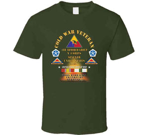 Cold War Vet -  4th Armored Group - Frankfurt Germany W Fire - V Corps, 7th Us Army Ssi W Dui - Cold X 300 Classic T Shirt, Crewneck Sweatshirt, Hoodie, Long Sleeve