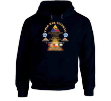 Load image into Gallery viewer, Cold War Vet -  4th Armored Group - Frankfurt Germany W Fire - V Corps, 7th Us Army Ssi W Dui - Cold X 300 T Shirt
