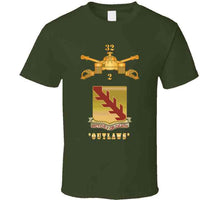 Load image into Gallery viewer, 2nd Bn 32nd Armor Branch W 32nd Armor Outlaws Dui X 300 T Shirt
