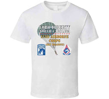 Load image into Gallery viewer, Army - Fort Liberty North Carolina - Xviii Airborne Corps (sky Dragons) - Ssi - Dui Wo Star W Parachute X 300 T Shirt
