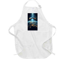 Load image into Gallery viewer, Alien Spaceship Flying Above The Earth Apron
