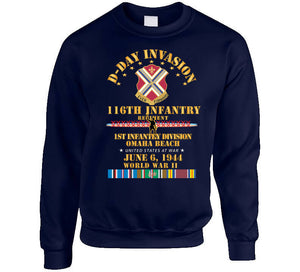 Army - 116th Infantry Regt - 1st Id - D Day W Follow Me W Svc Classic T Shirt, Crewneck Sweatshirt, Hoodie, Long Sleeve