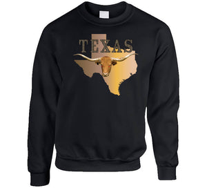 Texas - Rattler Skin -texas State Map W Longhorn X 300 Classic T Shirt, Crewneck Sweatshirt, Hoodie, Long Sleeve