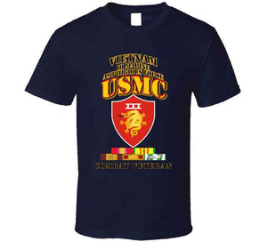 Usmc -  Iii Maf - Combat Vet  W Vn Svc Medals T Shirt