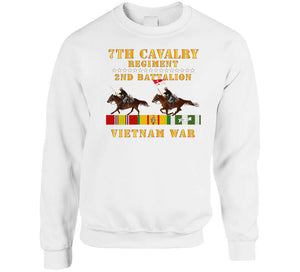 Army - 2nd Battalion,  7th Cavalry Regiment - Vietnam War Wt 2 Cav Riders And Vn Svc X 300 Classic T Shirt, Crewneck Sweatshirt, Hoodie, Long Sleeve