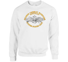 Load image into Gallery viewer, Seabee Combat Warfare Spec Badge - Em W Txt T Shirt
