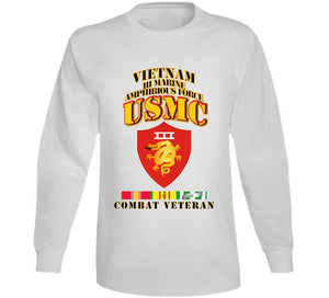 Usmc -  Iii Maf - Combat Vet  W 1 Row Vn Svc Ribbons T Shirt