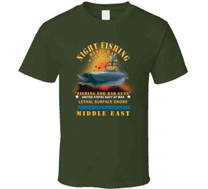 Navy - T-38 - Devil Ray - Night Fishing For Bad Guys - Middle East W Fire X 300 T Shirt