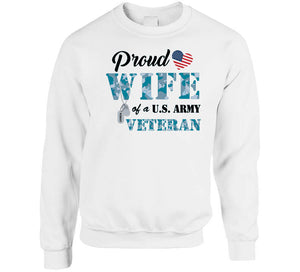 Proud Wife Of A Us Army Veteran Navy Camo W Black Txt X 300 T Shirt