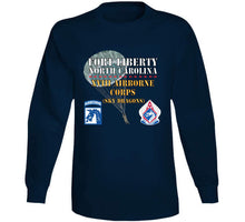 Load image into Gallery viewer, Army - Fort Liberty North Carolina - Xviii Airborne Corps (sky Dragons) - Ssi - Dui Wo Star W Parachute X 300 T Shirt

