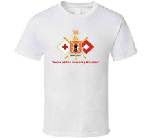 Load image into Gallery viewer, Army - 38th Signal Battalion - Dui - W Bn Number - Sig Br  - Voice Of The Pershing Missiles - No Txt X 300 T Shirt
