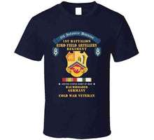 Load image into Gallery viewer, 8th Infantry Division Scroll - 1st Bn, 83rd Field Artillery Regiment - Baumholder Germany - Cold War Vet W Cold Svc X 300 T Shirt
