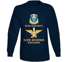 Load image into Gallery viewer, Army - 24th Aviation Battalion - Dui - Ever Watchful W Br - 24 Bn Number X 300 T Shirt

