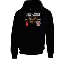 Load image into Gallery viewer, Army - Fort Liberty North Carolina - Us Army Special Operations Command (usasoc) - Ssi - Dui X 300 T Shirt
