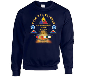 Cold War Vet -  4th Armored Group - Frankfurt Germany W Fire - V Corps, 7th Us Army Ssi W Dui - Cold X 300 T Shirt