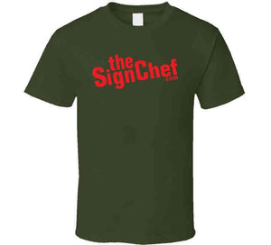 The Sign Chef Dot Com - Red Txt Baby Bib